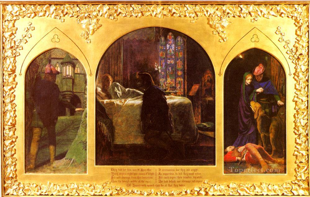 The Eve Of Saint Agnes Pre Raphaelite Arthur Hughes Oil Paintings